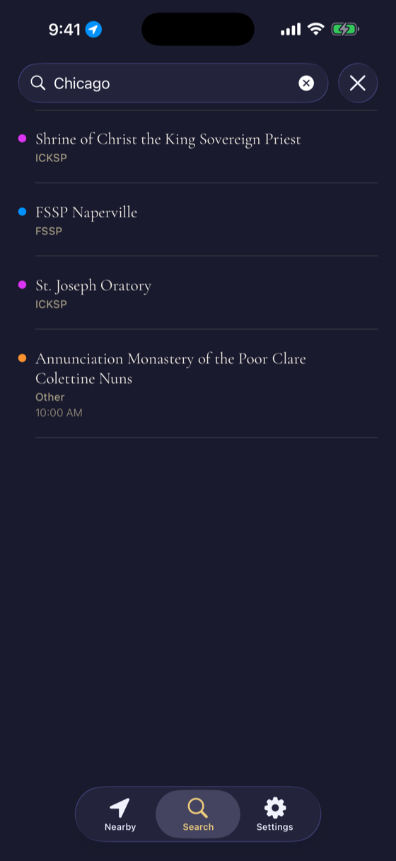 Search results for Traditional Latin Mass locations in Chicago